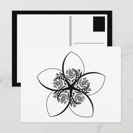 Plumeria Postkarte (Vorne/Hinten)