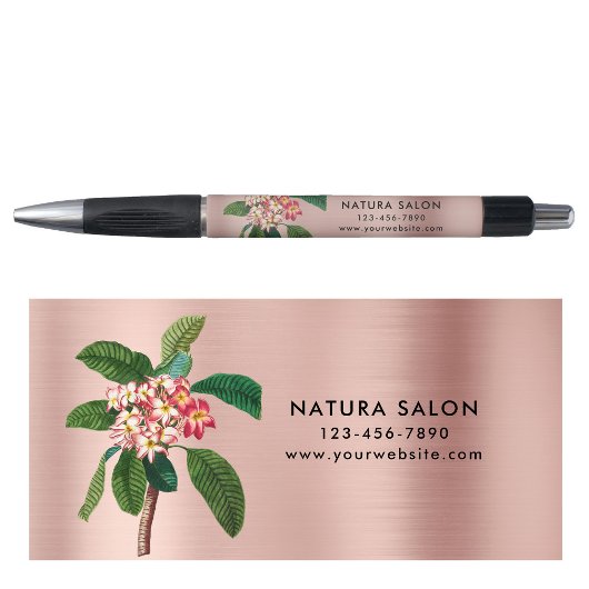 Plumeria Salon Business Promotional Rose Gold Kugelschreiber