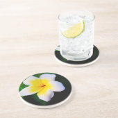 Plumeria Sandstein Untersetzer (Seite)