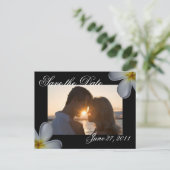 Plumeria Save the Date Postkarte (Stehend Vorderseite)