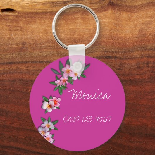 Plumeria Schlüsselanhänger (Vorderseite)