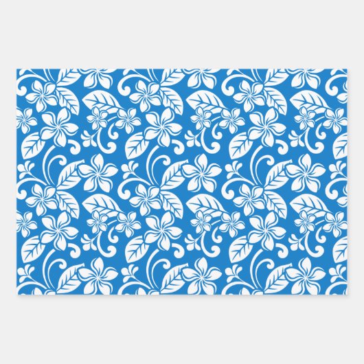 PLUMERIA (SKY BLAUE) - PAPIERSHEETS AUF DER INSEL GESCHENKPAPIER SET (Vorderseite)