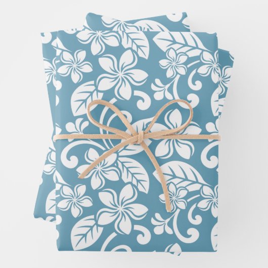 PLUMERIA (SLATE BLAUE) GESCHENKPAPIER SET (Beispiel)