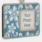 PLUMERIA (SLATE BLAUE) Rahmen-Ornament SILBER (Rechts)