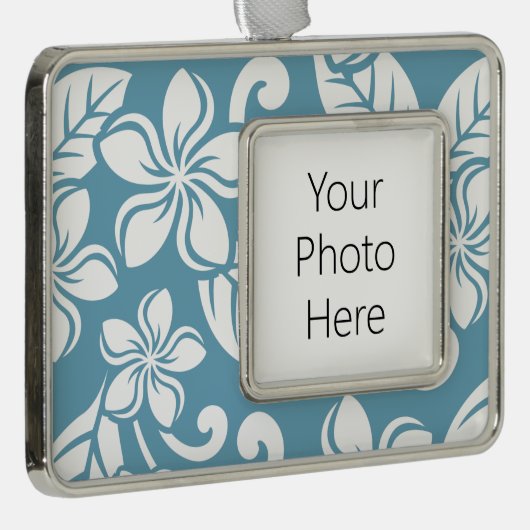 PLUMERIA (SLATE BLAUE) Rahmen-Ornament SILBER (Rechts)