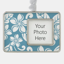 PLUMERIA (SLATE BLAUE) Rahmen-Ornament SILBER