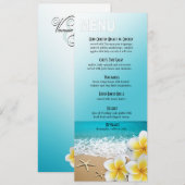 Plumeria Starfish Beach Dinner Menü Menükarte (Vorne/Hinten)