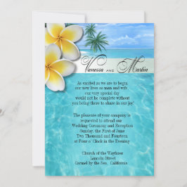 Plumeria Starfish Beach Hawaiian Wedding Einladung