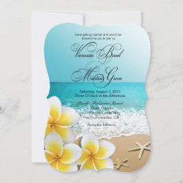 Plumeria Starfish Beach Tropical Wedding Einladung
