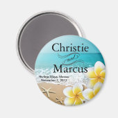 Plumeria Starfish Beach Tropischer Gefallen Magnet (Vorderseite/Rückseite)