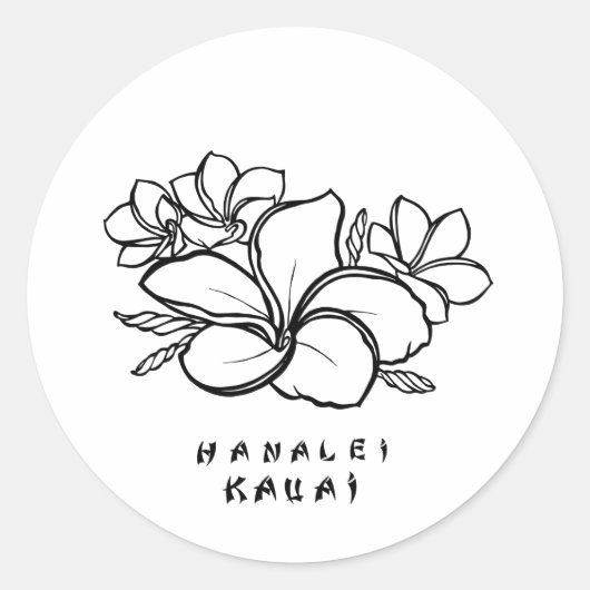 Plumeria Stickers Hanalei, Kauai (Vorderseite)