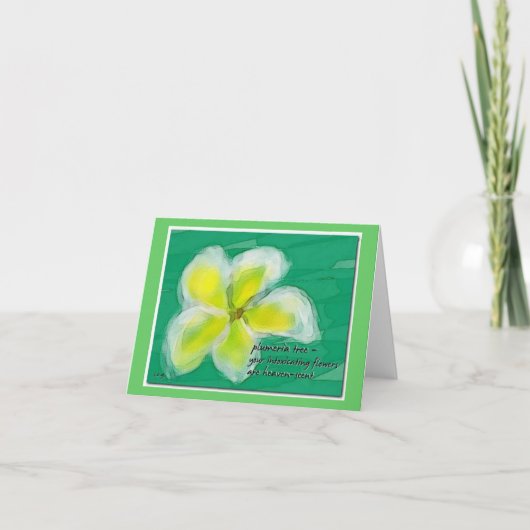 Plumeria Tree Note Card Karte (Vorderseite)
