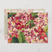 Plumeria Tropical Floral Save the Date Postkarten (Vorne/Hinten)