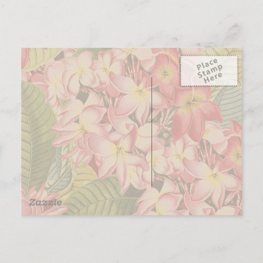 Plumeria Tropical Floral Save the Date Postkarten (Rückseite)