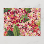 Plumeria Tropical Floral Save the Date Postkarten (Vorderseite)