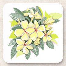 Plumeria Untersetzer Set von 6