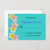 Plumeria Wedding RSVP Card (Vorne/Hinten)