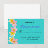 Plumeria Wedding RSVP Card Karte (Vorne/Hinten)