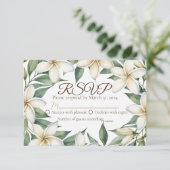 Plumeria Wedding RSVP Karte (Stehend Vorderseite)