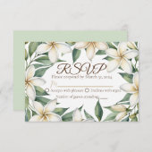 Plumeria Wedding RSVP Karte (Vorne/Hinten)