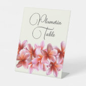 Plumeria Wedding Tischnummer oder Name Sockelschild (Vorderseite)