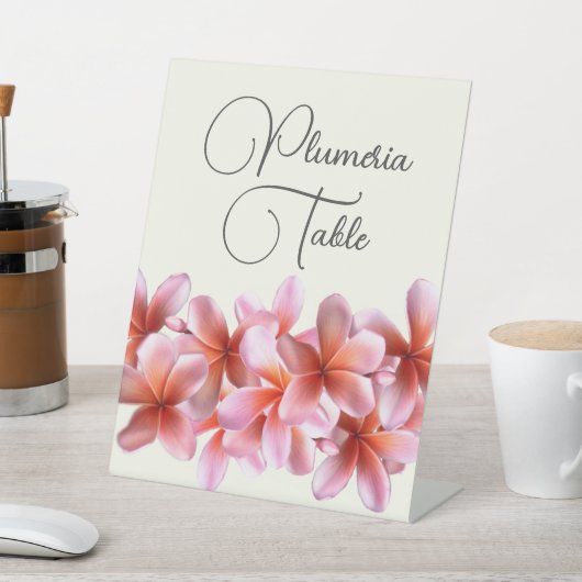 Plumeria Wedding Tischnummer oder Name Sockelschild (In SItu)