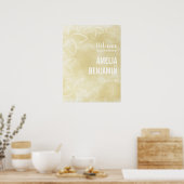 Plumeria Wedding Welcome Sign Poster (Küche)