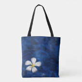 Plumeria Weiße Blume Gemustert Tasche (Rückseite)