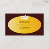 Plumeria-Wellness-Center-Geschäfts-Karten-Vorlagen Visitenkarte (Rückseite)