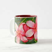 Plumeria Zweifarbige Tasse (Vorderseite Links)
