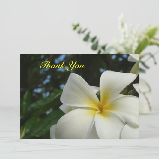 Plumeriafrangipani-Blumen-Beileid danken Ihnen zu Dankeskarte (Stehend Vorderseite)