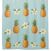 Plumerias & Ananas Duschvorhang (Vorderseite)