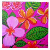 Plumerias auf rosa fliese (Vorderseite)