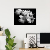 Plumerias in Schwarz und Weiß Poster (Heimbüro)