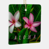 Plumerias in Weiß und Rosa Keramikornament (Rechts)