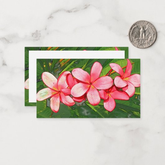 Plumerias Mitteilungskarte (Vorderseite/Rückseite Beispiel)