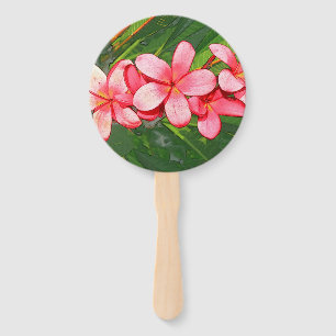 Plumerias rosa weiße Baumwoll-Gesichtsmaske Fächer