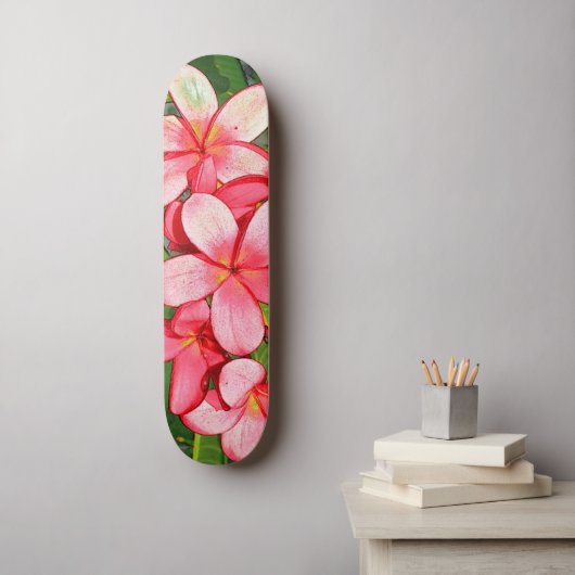 Plumerias Skateboard (Wandkunst)