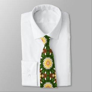 Plumerien-Blumen-Mandala mit tropischer Symmetrie Krawatte