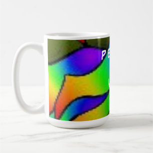 PLUMFARBENE ROSE BLUME PEACE ART KAFFEETASSE