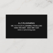 Plummers Visitenkarte (Rückseite)