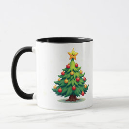 Plump Kawaii Christmas Tree Sparkling Ornaments Tasse