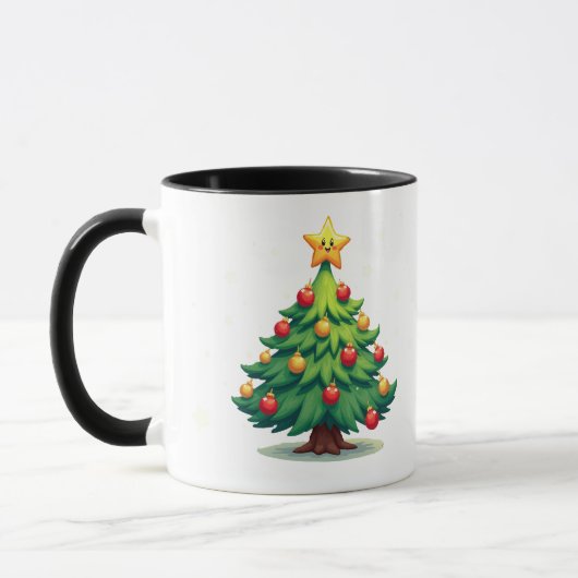 Plump Kawaii Christmas Tree Sparkling Ornaments Tasse (Links)