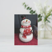 Plump Snowman Postkarte (Stehend Vorderseite)