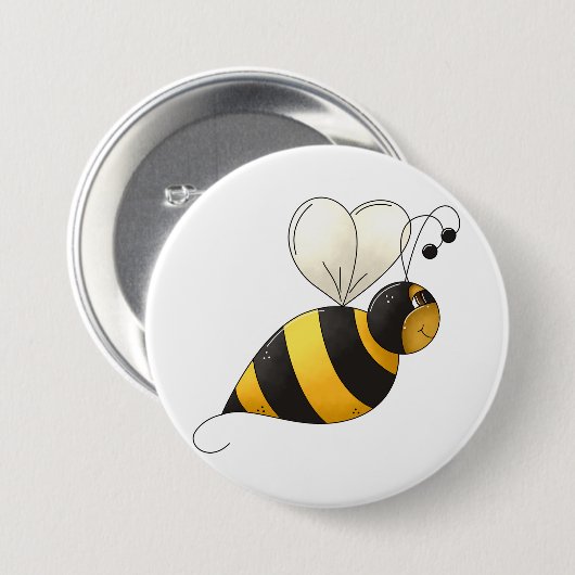 Plump Winged Bumble Bee Button (Vorne & Hinten)