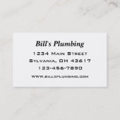 Plumper-Visitenkarte Visitenkarte (Rückseite)