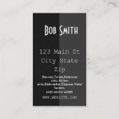 Plumper-Visitenkarte Visitenkarte (Rückseite)