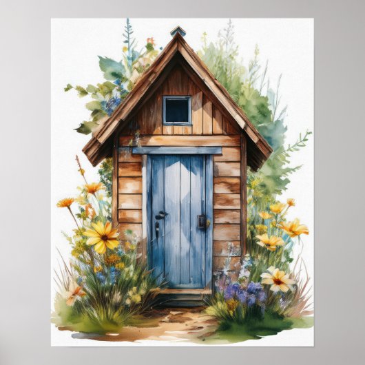 Plumpsklo Aquarell 2 Poster (Vorne)