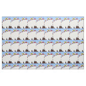 Plumpudding und Weihnachtsmänner  Stoff (Fat Quarter (45,7 x 55,9 cm))