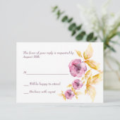 Plumrose Reply Cards RSVP Karte (Stehend Vorderseite)